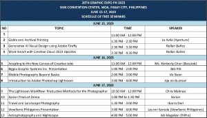 GE 2023 - Free Seminar Schedule